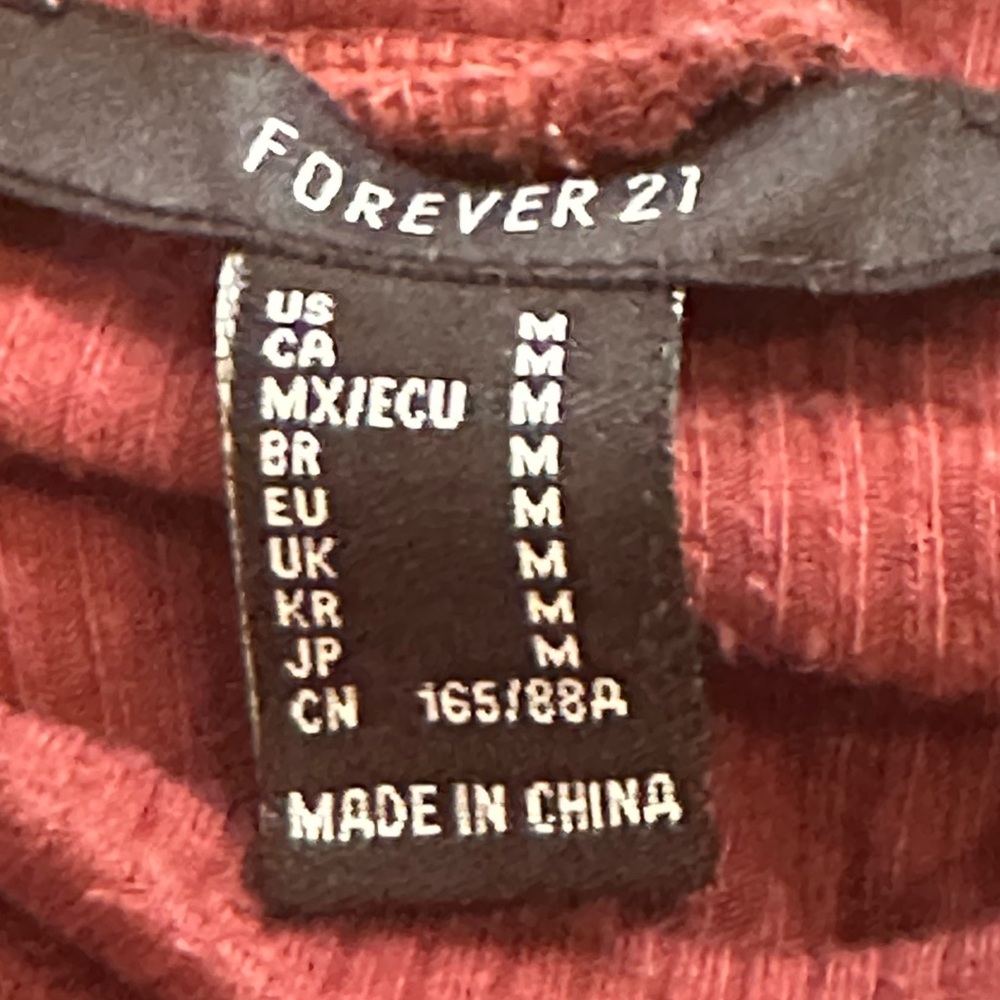 Forever 21 Long Sleeve Burgandy Dress - Picture 2 of 3